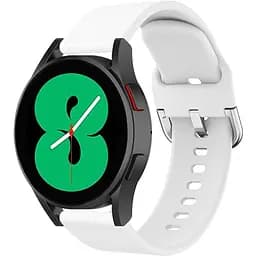 Ремінець для Samsung Galaxy Watch 5 44mm - білий ширина кріплення 20мм силікон Watchbands Normal (WB00S4NORMAL15423)