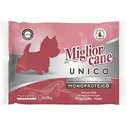 Вологий корм для собак Morando Migliorcane Unico паштет з прошуто (4 шт. х 100 г)