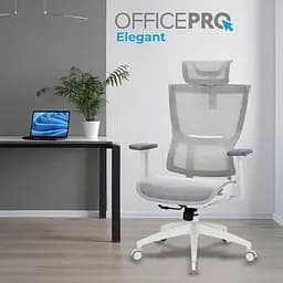 Офісне крісло OfficePro Elegant OC660-W-LG-LG White/Light Gray [148667] - мініатюра 7