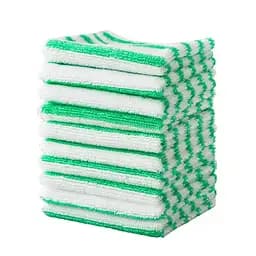 Набір 10 бамбукових серветок для прибирання, миття посуду та поверхонь 18х22 см Білий/Зелений - Багаторазові Міцні