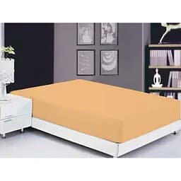 Простыня на резинке TAG Tekstil Apricot Cream 160х200х20 см бежевая 000163565