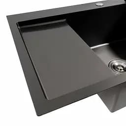 Кухонна мийка CM 65x50 R PVD чорна Platinum Handmade (круглий сифон 3.0/0.8), Чорний - мініатюра 6