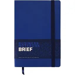 Блокнот діловий Buromax Logo2U Brief А5 96 арк. в лінійку обкладинка штучна шкіра синій (BM.295204-02)