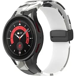 Ремінець для Samsung Galaxy Watch 5 40mm - біло-чорний ширина кріплення 20мм силікон Watchbands Cls-color (W30-8WB66352299)