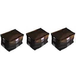 Набір із 3 сумок ORGANIZE  для зберігання ковдр і несезонних речей, 46×32×29 см (чорний)