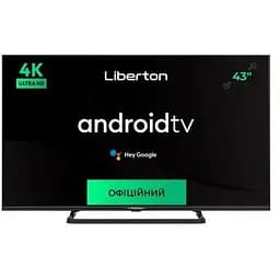 Телевізор 43" Liberton LTV-43U01AT UltraHD 3840x2160 60Hz, Smart TV, DVB-T2, HDMI, USB, VESA 200x200