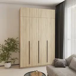 Шафа 4-дверна з антресоллю MebelStar Оскар ДСП BL-B, блок шухляд 160x52x260 см Дуб сонома (MBS-5027)