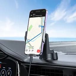 Автотримач із бездротовою зарядкою Hoco HW27 Traveler Black Metal Gray [151326] - мініатюра 8