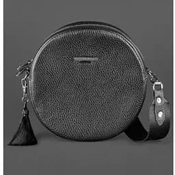 Кругла жіноча шкіряна сумочка Tablet чорна