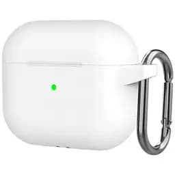 Чехол с карабином CasePro Protective Silicone Case для AirPods 3 White