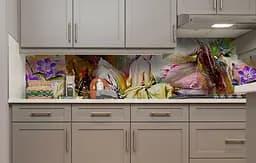 Кухонний фартух Happy Pocket Фея вінілова наклейка ПВХ квіти фарби Фіолетовий 65х250 см Z181324 - мініатюра 4