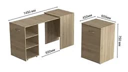 Стіл-тумба трансформер Смарт 1/2 Ferrum-decor 750x1450x600 ДСП Дуб Сонома 16 мм (FRD-105077) - мініатюра 2