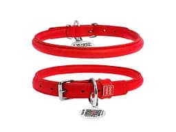 Ошейник для животных WAUDOG Glamour с QR паспортом, круглый, S красный (35053)