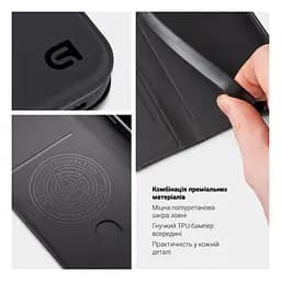 Чехол-книжка для Samsung Galaxy A34 5G (A346), OneFold Case, черный, из экокожи (PU) и TPU, с магнитом, с подставкой и отделением для карт, трансформируется в подставку, противоударный, защита всего корпуса, ArmorStandart (ARM70449) - мініатюра 3