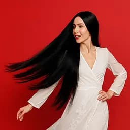 Перука аніме без чубчика 100 см Чорний