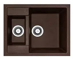 Кухонна мийка Adamant DUPLEX mokko 610x495x200 мм, з додатковою чашею 61 см