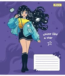Набір зошитів 1 Вересня Anime girl А5 в лінійку 12 аркушів 25 шт. (767215) - мініатюра 2