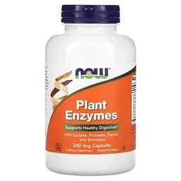 Пробіотики і пребіотики NOW Plant Enzymes, 240 вегакапсул