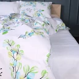 Простирадло MirSon Бязь 17-0707 Spring Branches 150х220 см біле (2200010618495)