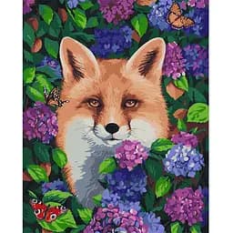 Картина за номерами Ideyka Лисиця у гортензії KHO4349 40х50 см