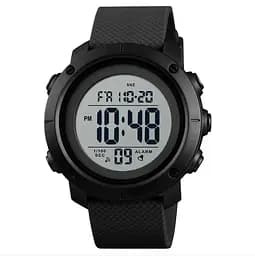 Мужские спортивные часы Skmei 1426 Черный с белым циферблатом