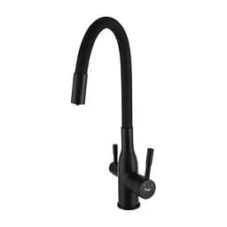 Смеситель для кухни под фильтр Frap с гибким изливом F4396-6 Черный матовый