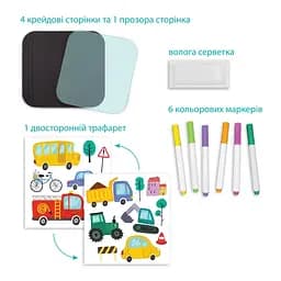 Дорожня книга для малювання "Транспорт" DoDo Toys 301046, 6 кольорових маркерів - мініатюра 3