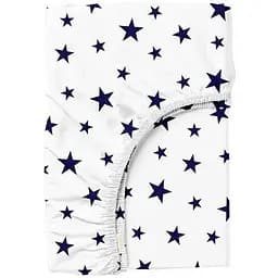 Простынь Cosas на резинке в детскую кроватку 60х120 white stars, синий (StarWBlue_120)