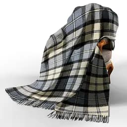 Плед вовняний Love You П4 140x200 см білий-сер.гол-темно-синій 4535