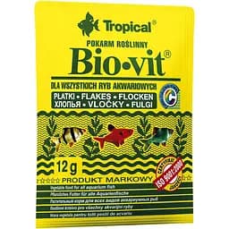 Корм для риб Tropical Bio-Vit, у вигляді пластівців, 12 г