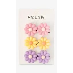 Заколки для девочки Polin 3 шт 4048A-13 Сиренево-желто-розовый