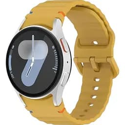Силіконовий ремінець BeCover Ribbed Tape для Samsung Galaxy Watch (20 mm) 3 41 mm/4 40mm-44mm/5 40-44mm/6 40-44mm/7 40-44mm Yellow (712051)