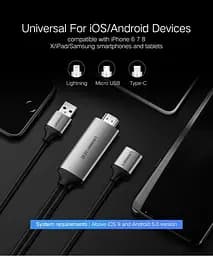 Адаптер Ugreen CM151 USB to HDMI Digital AV Adapter 1.5 м сірий (50291) - мініатюра 3