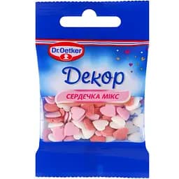 Посипка цукрова декоративна Dr.Oetker Сердечки мікс 10 г (705002)
