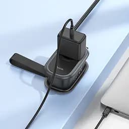 Мережевий зарядний пристрій подовжувач Hoco NS6 2 USB/ Type-C 1 розетка 1.1m чорний - мініатюра 8