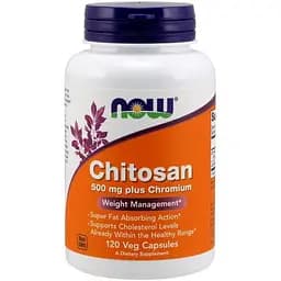 Натуральна добавка NOW Chitosan Plus 500 mg, 120 капсул