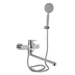 Смеситель для ванны Lidz Luna 005 (c душевым гарнитуром) (k35) LDLUN005NKS46093 Nickel Нержавеющая сталь