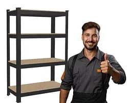 Стелаж металевий 150x70x30 4 полиці (чорний) - мініатюра 4