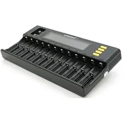 Зарядний пристрій для акумуляторів Liitokala 12 Slots+2, Ni-Mh/Li-ion/LiFePo4/Крона, LED+LCD (Lii-S12)