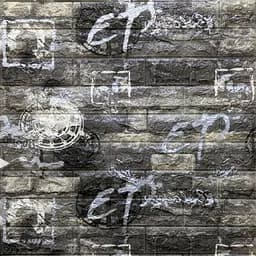 Самоклеюча декоративна 3D панель Sticker Wall під чорну цеглу графіті 700x770x6мм 027 SW-00000077