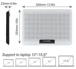 Охолоджувальна підставка для ноутбука Ice Coorel A18, 2xUSB 15.6 дюймів  - мініатюра 9