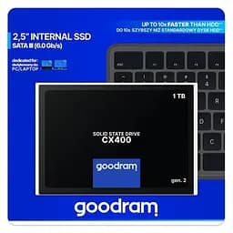 Твердотільний накопичувач SSD Goodram 1Tb, CX400 (Gen.2), SATA3, 2.5", TLC 3D, 550/500 МБ/с teh0019743 - мініатюра 6
