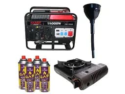 Бензиновий генератор MAST GROUP + газова плитка Orcamp CK-505 + 4 газових картриджа 400 мл та лійка (KYH21000S)