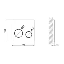 Клавіша змиву Qtap Nest UNI QT0211P01V1178MB, Чорний - мініатюра 2