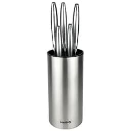 Универсальный набор 5 кухонных ножей с подставкой из ножей нержавеющей стали для кухни Magio MG-1093 Серый