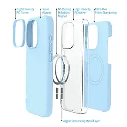 Рідкий силіконовий чохол Vokamo для iPhone 15 із магнітом Blue - мініатюра 3