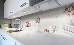 Кухонний фартух Рожеві Макаруни вінілова наклейка для кухні солодощі Квіти 60х250 см Happy Pocket Z181396 - мініатюра 6