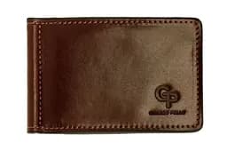 Зажим для купюр шоколад с монеткой Grande Pelle acs0032182