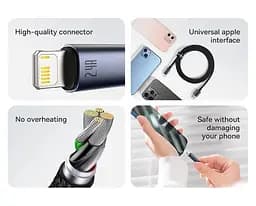 Кабель зарядний Baseus USB - Lightning 2.4A Fast Charging Cable for iPhone 1 м Black (CAJY010701) - мініатюра 3