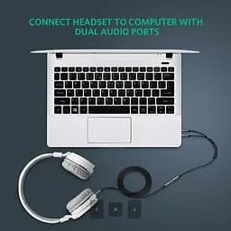 Спліттер UGREEN AV140 перехідник-розгалужувач 3.5мм 2 AM to 3.5 мм AF ABS Black (20898) - мініатюра 2